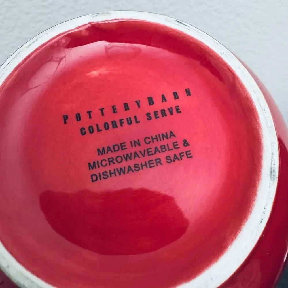 Pottery Barn Colorful Serve Red Mixing Serveware Bowl